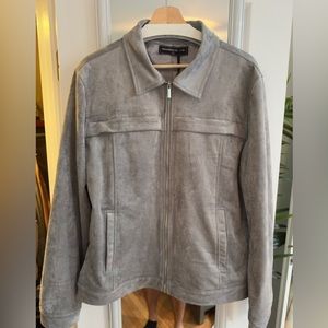 Maniere de Voir Grey Silver Suede Jacket Overshirt BRAND NEW WITH TAGS size XL
